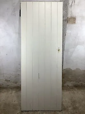 26 5/8 X 70  Old Internal Painted Pine 7 Plank Ledge & Brace Short Cottage Door • £85