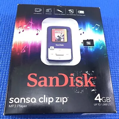 Sandisk Sansa Clip Zip Mp3 Player 4 GB Storage Capacity - Primetime Purple • $64.95