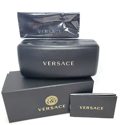 VERSACE Gold Logo Chunky Sunglasses Case Box Cloth & Booklet NO GLASSES V2 • $19.80