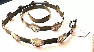 Vintage Native American  Hopi  Man In The Maze Concho Belt On Leather 46  • $760