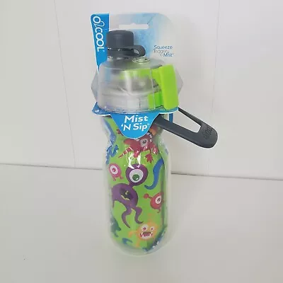 O2COOL Mist 'N Sip Kids Squeeze Misting Water Bottle 12 Oz Funny Monsters New • $9.99