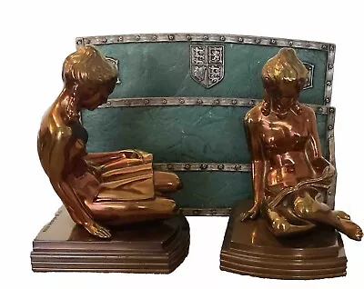 Vintage “Lorenzl Girl” Bookends Art Deco Great Condition Dated  1937 Ronson • $350