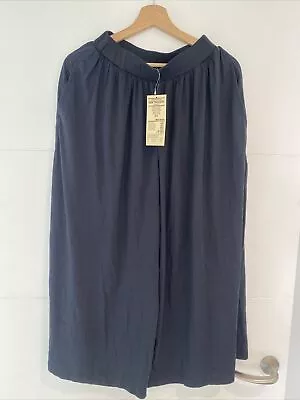 MUJI Dark Navy Wide Leg Sweatpants Size XS 2 Pockets BNWT • £20