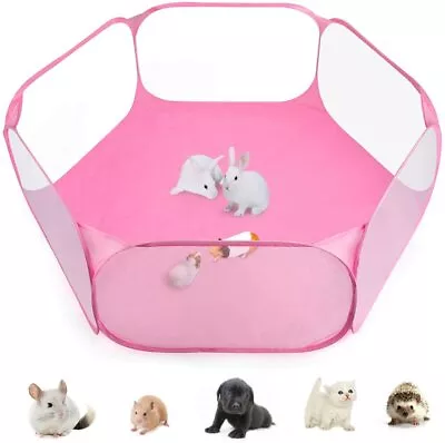 Guinea Pig Cage Rabbit Cage With Mat Playpen Perfect Size For Pink Waterproof • $21.71