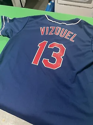 Cleveland Indians Omar Vizquel Match-Up Stadium Giveaway Blue Jersey XL Signed • $23