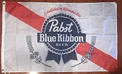 PABST BLUE RIBBON FLAG BANNER 3 X 5 Feet Man Cave Bar Decor • $17