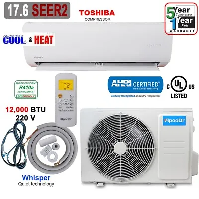 12000 BTU Mini Split 17.6 SEER2 INVERTER Ductless Air Conditioner Heat Pump 220V • $522