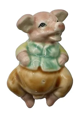 Vintage Ceramic Porcelain Miniature Pig Figurine Pants Vest Laying 3 Inches • $6.99