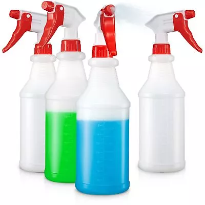 SUPER+ 4 Pack Plastic Spray Bottles 24 OZ – Leak Proof Adjustable Nozzle Empt... • $15.99