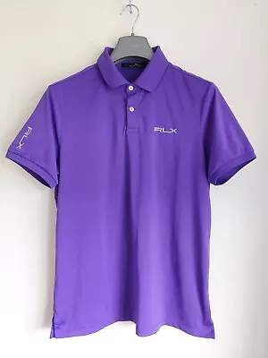 RLX Ralph Lauren Golf Polo Shirt Purple Men's Large • £29.99