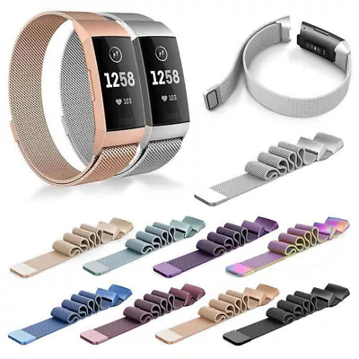 Magnetic Milanese Loop Stainless Steel Watch Band Strap Fitbit Charge 2 3 4 5 • $2.19