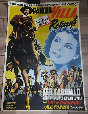 Rare  Pancho Villa Returns  Cinema Poster  • $400