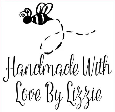 Personalised Rubber Stamp - Handmade By: Busy Bee Design - Approx.30x30mm-No Ink • £8.99