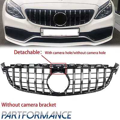 Chrome GTR AMG Grille Front Bumper For Mercedes Benz W205 C63 C63S 2015-2018 • $69.99