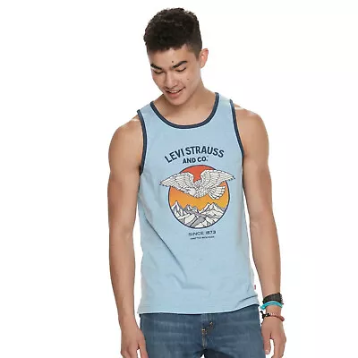 Mens Tank Top Levis Vintage Logo Graphic Ringer Sleeveless Tank Top S L Levis • $16.49