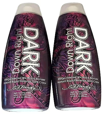 2 New Ed Hardy DOWN RIGHT DARK 30X Black Bronzer Indoor Tanning Bed Lotion 10 Oz • $27.39