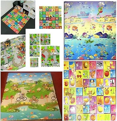 4x Giant Kids City Playmat Fun Town Cars Play Road Carpet Rug EVA Foam 60cm New • £8.99