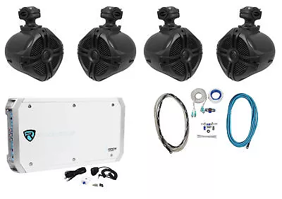 4 Rockville RWB70B 6.5  Wakeboard Marine Speakers+6 Channel Amplifier+Amp Kit • $464.85