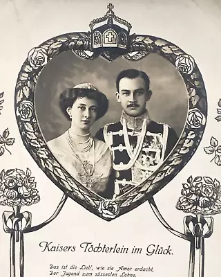 C1913 RPPC Princess Victoria Louise & Ernst August Wedding Real Photo Postcard • $12.99