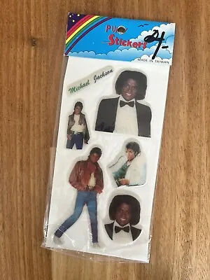 Vintage Michael Jackson Puffy Stickers Retro MJ 80s Thriller Pop NWT NIP • $6.99