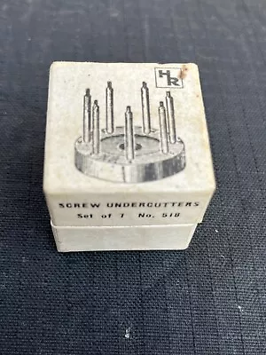 Vintage HR Set Of 7 Screw UnderCutters Tool Watchmaker's 518 Box • $19.99