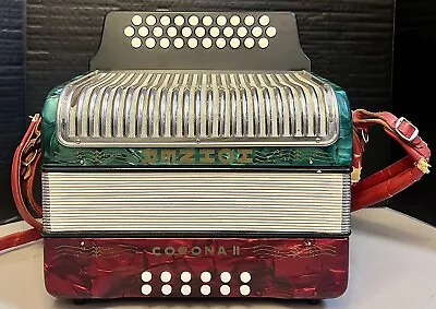 Hohner Corona II G/C/F Diatonic Accordion - 3500GRWG With Case • $217.50