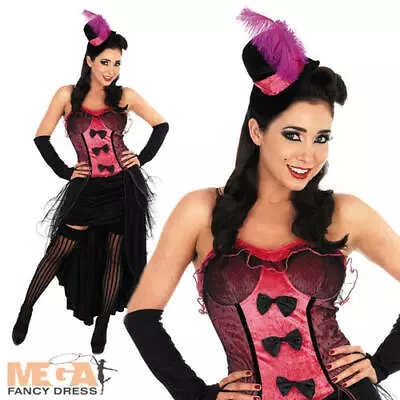 Pink Burlesque Saloon Girl Ladies Fancy Dress 1920s Can Can Adult Womens Costume • £19.99