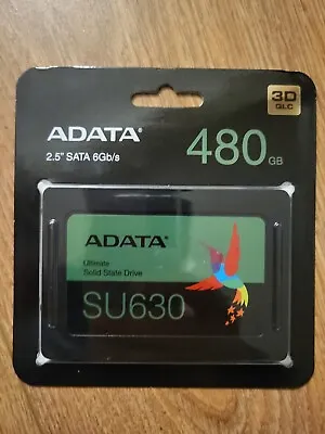 Adata 480Gb Ultimate Su630 Ssd 2.5  Sata3 7Mm  3D Qlc Nand R/W 520/450 Mb/S • £30