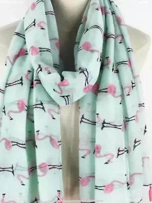 £12.95 • Buy Flamingo Bird Scarves Scarf Shawl Lovely Material Ladies Girls Present Gift 