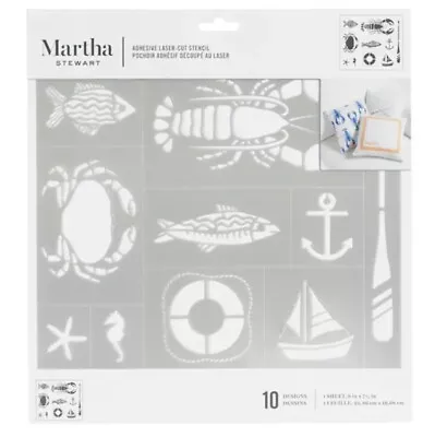 Martha Stewart Crafts Adhesive Laser-Cut Stencil Kit 10 NAUTICAL • $10