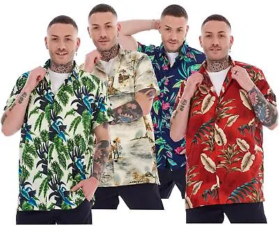 Mens Hawaiian Shirts Multicoloured Regular Big Size Summer Fancy Dress M To 5XL • £10.95