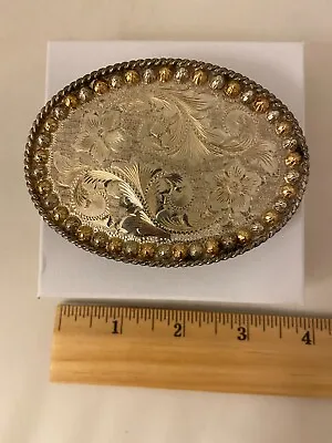 Vogt Sterling Silver &14k Western Belt Buckle • $275