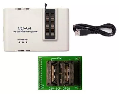 GQ PRG-118 GQ-4X4 Programmer + ADP-028 SOIC28-DIP28 Adapter Support W25Q256 • $120