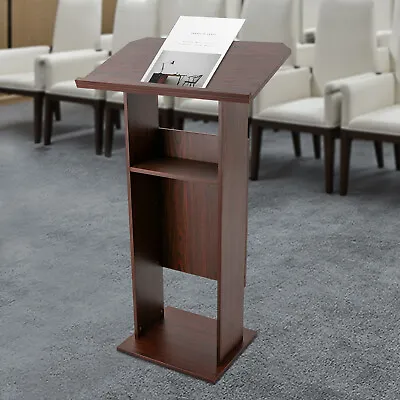 47.7  Wood Podium Conference Pulpit Podium Speech Church Lectern Stand Brown • $132.99