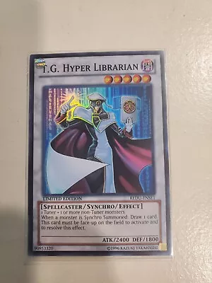 Yugioh! T.G. Hyper Librarian -REDU-ENSE1.Super Rare. Limited Ed. Light Played.  • $14.99