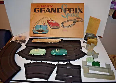 Vtg. 1960's Marx Grand Prix Special Slot Race Set - W/ 2 Cars - #22635 • $69.95