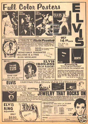ELVIS NOVELTIES PINUP Mag Ad Presley Jewelry Poster Etc • $9.99