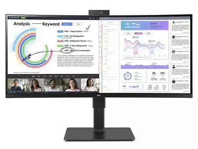 LG 34BQ77QC-B 34  UltraWide WQHD IPS Built-in Webcam & Mic Monitor 34inch • $799