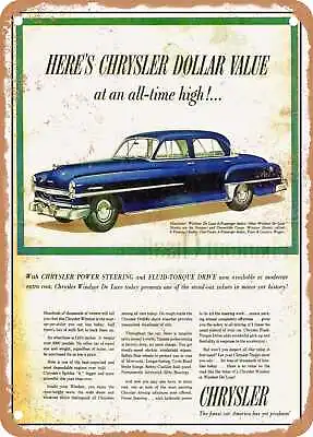 METAL SIGN - 1952 Chrysler Windsor De Luxe 6 Passenger Sedan Vintage Ad • $18.66