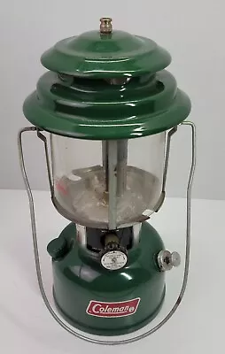 VTG Coleman Green Outdoor Camping Lantern Model 220K 04 1980 Glass Globe Rare • $39.99