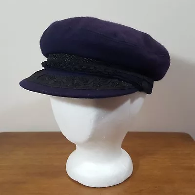 Vtg Men's Purple Greek Fisherman's Sailors Fitted Hat Cap - Size Small 6 7/8 • $25.62