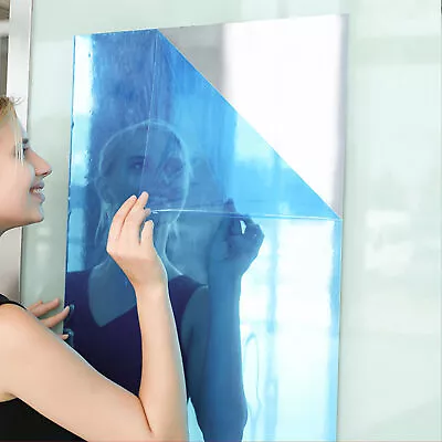2M Large Mirror Wall Sticker Roll Self Adhesive Bathroom Room DIY Decor Stick On • £13.99