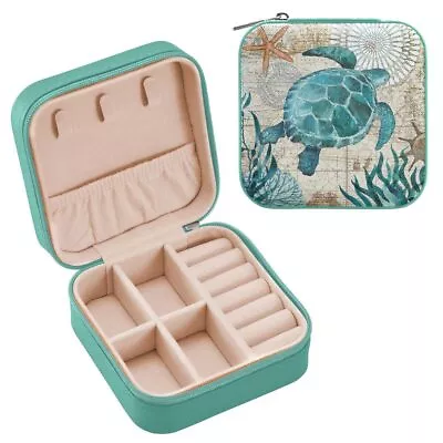 Small Jewelry Box Ocean Sea Turtle Mini Travel Jewelry Case Portable Jewelry ... • $27.26