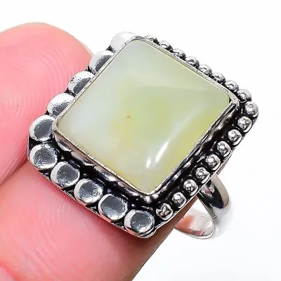 $8.99 • Buy Prehnite Handmade Gemstone 925 Sterling Silver Jewelry Ring 7 V955