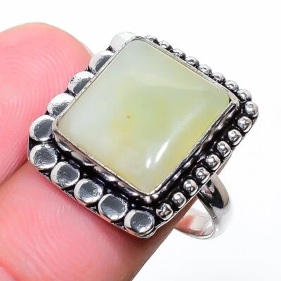 $8.99 • Buy Prehnite Handmade Gemstone 925 Sterling Silver Jewelry Ring 7 V955