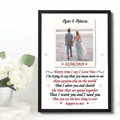 £4.99 • Buy Personalised Photo Print Valentines Gifts For Him Her Boyfriend Girlfriend