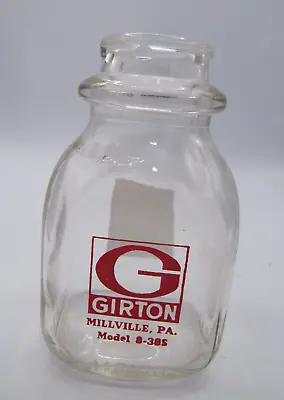 Girton 1 /2 Pt. Milk/Cream Bottle Red Pyro Millville PA RMB Collectables • $6.99