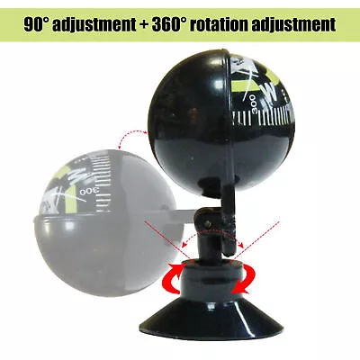 Universal Mini Car Navigation Compass 360 ° Rotary Adjustable Spherical Dashboar • $7.21