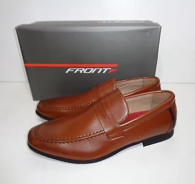 Mens Leather Tan Slip On Casual Formal Shoes Office Dress New RRP £55 UK Size 10 • £24.98