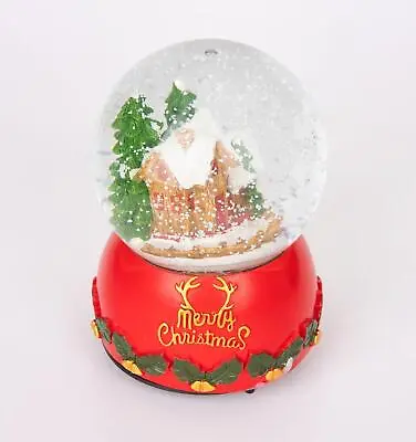 Musical Snow Globe Merry Christmas 15cm Village Scene Tabletop Xmas Window Decor • £10.56